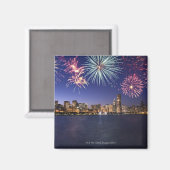 シカゴのスカイラインで花火2 マグネット (正面/裏面)