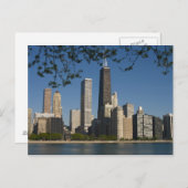 シカゴのスカイラインとミシガン湖、レイクショア ポストカード (正面/裏面)