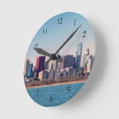 シカゴのスカイラインのパノラマ ラウンド壁時計 (傾斜)