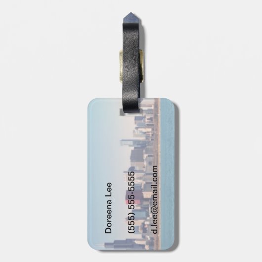 シカゴのスカイラインのパノラマ ラゲッジタグ (裏面縦)