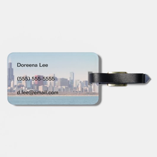 シカゴのスカイラインのパノラマ ラゲッジタグ (裏面横)