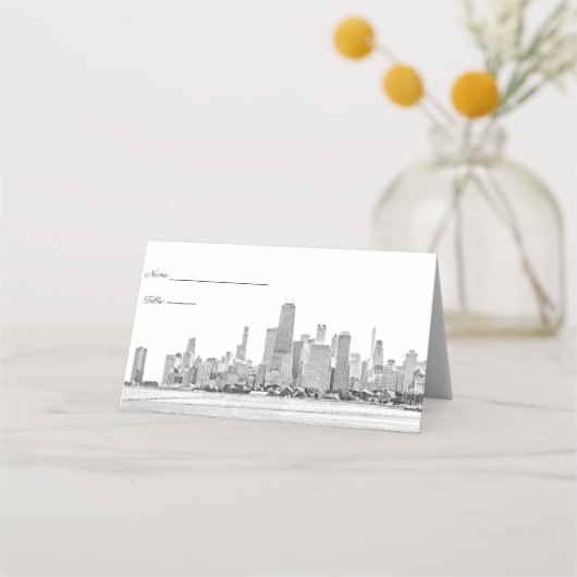 シカゴのスカイラインのプレースカード プレイスカード (正面)