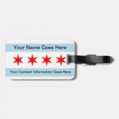 シカゴのスカイラインのポーランド人のワシの荷物のラベル ラゲッジタグ (裏面横)