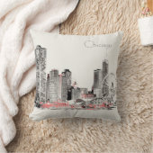 シカゴのスカイラインのモダンなデザイン クッション (ブランケット)