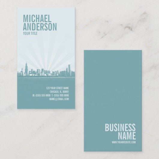 シカゴのスカイラインの専門の名刺 名刺 (正面/裏面)