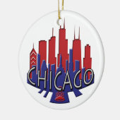 シカゴのスカイラインのnewwaveの愛国者 セラミックオーナメント (左)