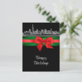 シカゴのスカイラインはBWのクリスマスの休日2をエッチングしました シーズンポストカード (スタンド正面)