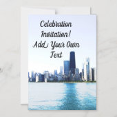 シカゴのスカイラインを明るくした写真 マグネット招待状 (正面)