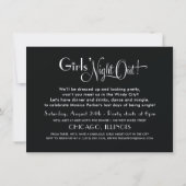 シカゴのスカイライン ウェディング バチェロレッテパーティー ホワイト 招待状 (裏面)