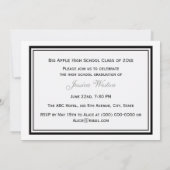 シカゴのスカイライン・エッチング・フレーム卒業 招待状 (裏面)