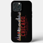 シカゴのスカイライン。エリア名と座標 Case-Mate iPhoneケース (裏面)