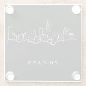 シカゴのスカイライン ガラスコースター (裏面)