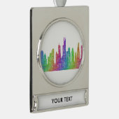 シカゴのスカイライン シルバープレートバナーオーナメント (右)