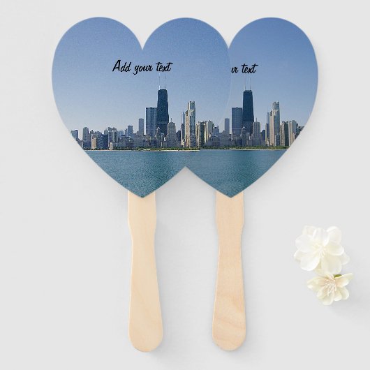 シカゴのスカイライン ハンドファン (正面&裏面)