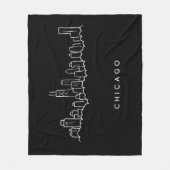 シカゴのスカイライン フリースブランケット (正面)