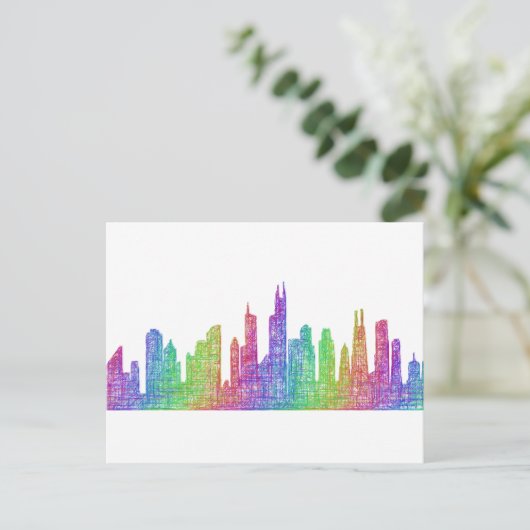 シカゴのスカイライン ポストカード (スタンド正面)