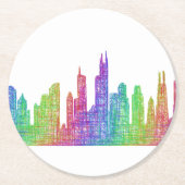 シカゴのスカイライン ラウンドペーパーコースター (正面)