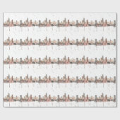 シカゴのスカイライン ラッピングペーパー (フラット)