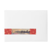 シカゴのスカイライン ラップアラウンド宛名ラベル (正面)