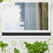 シカゴのスカイライン（境界線付き） キッチンタオル (折り畳み)