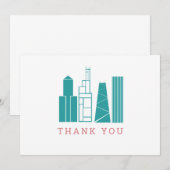 シカゴのスカイライン 感謝カード (正面/裏面)