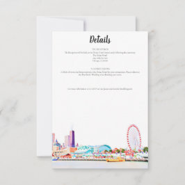 シカゴのスカイライン 詳細カード 招待状