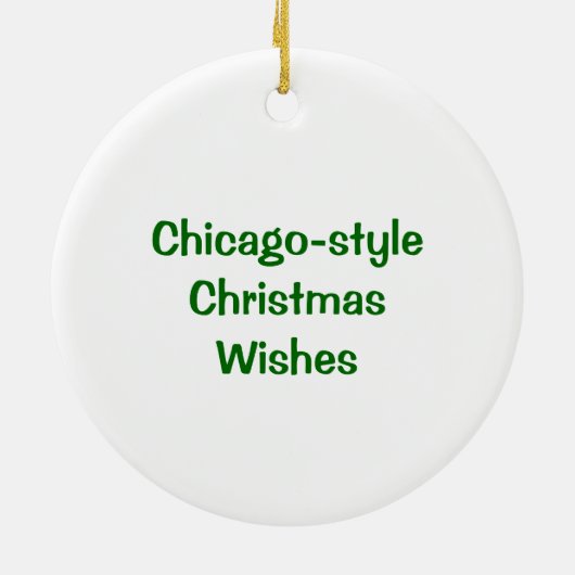 シカゴのスタイルのホットドッグのクリスマスのサンタの帽子 セラミックオーナメント (裏面)