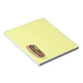 シカゴのスタイルのホットドッグの熱く赤いケシのパンのマスタード ノートパッド (アングル)