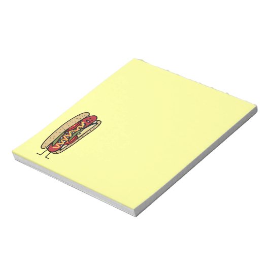 シカゴのスタイルのホットドッグの熱く赤いケシのパンのマスタード ノートパッド (回転)