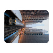 シカゴのダウンタウンにあるウェイバシュ上空の高架鉄道 マグネット (横)