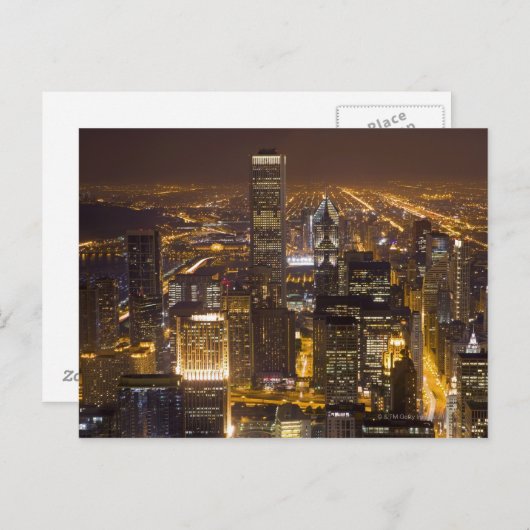 シカゴのダウンタウンの街並み ポストカード (正面/裏面)