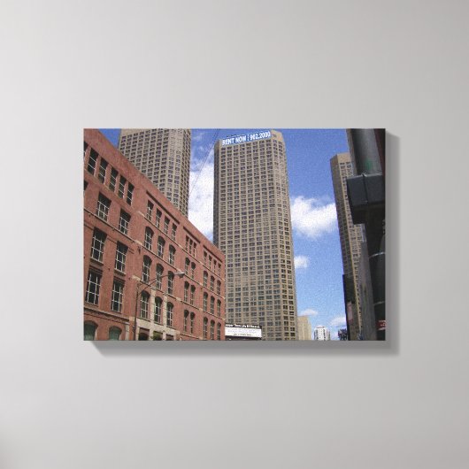 シカゴのダウンタウンキャンバスを広げる キャンバスプリント (正面)