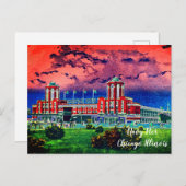 シカゴのネイビーピア 1920年代の水彩画 風の街 ポストカード (正面/裏面)