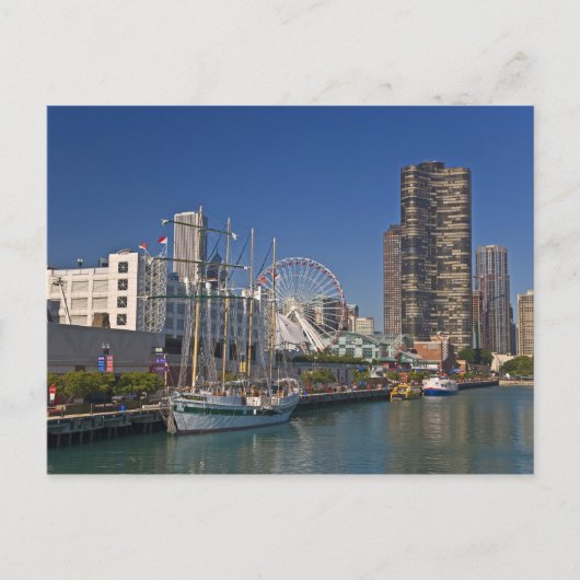 シカゴのネイビー・ピア2の景色 ポストカード (正面)