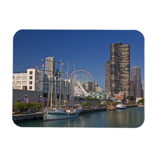 シカゴのネイビー・ピア2の景色 マグネット (横)