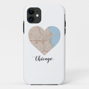 シカゴのハートの地図 iPhone 11 ケース