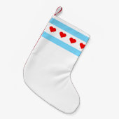 シカゴのハートの旗のクリスマスのストッキング スモールクリスマスストッキング (正面 (吊り時))