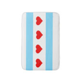 シカゴのハートの旗のバス・マット バスマット (正面縦)