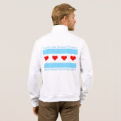 シカゴのハートの旗の人のジャケット Tシャツ (裏面フル)