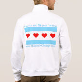 シカゴのハートの旗の人のジャケット Tシャツ (裏面)