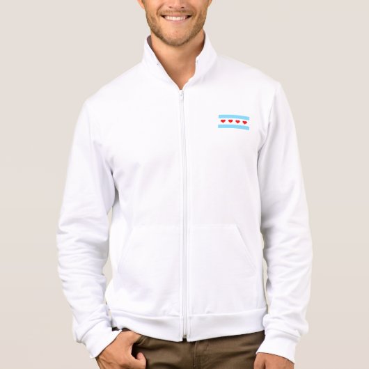 シカゴのハートの旗の人のジャケット Tシャツ (正面)