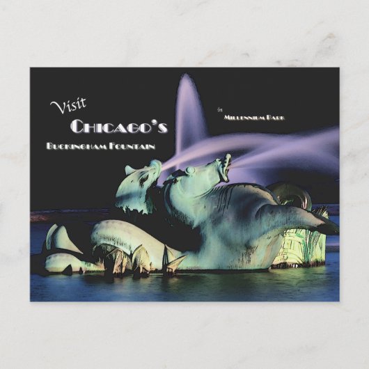 シカゴのバッキンガム噴水 ポストカード (正面)
