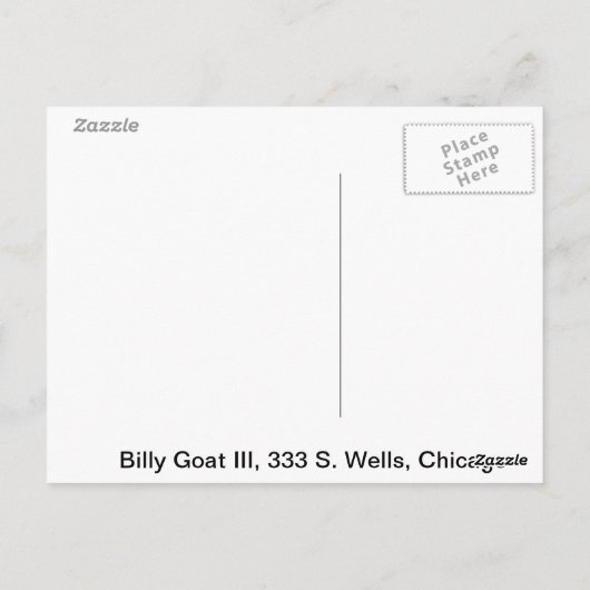 シカゴのビリーヤギ酒場 ポストカード (裏面)