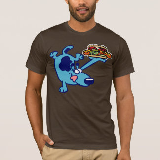 シカゴのホットドッグ2の(青い漫画犬) Tシャツ
