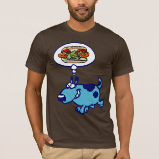 シカゴのホットドッグ(青い漫画犬)のTシャツ Tシャツ