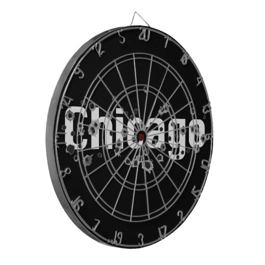 シカゴのマフィアの歴史のボスの射撃の穴の印 ダーツボード (正面左)