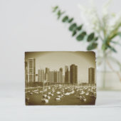 シカゴのミシガン湖に停泊したボート。 ポストカード (スタンド正面)