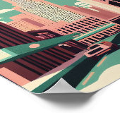 シカゴのミニマルなヴィンテージ旅行アートポスター ポスター (角)