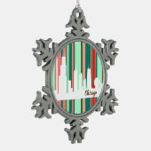 シカゴのモダンクリスマスオーナメント スノーフレークピューターオーナメント (左)