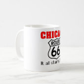 シカゴのルート66のマグ コーヒーマグカップ (正面左)